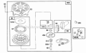 Rewind Assembly Diagram and Parts List for  Briggs and Stratton Engine